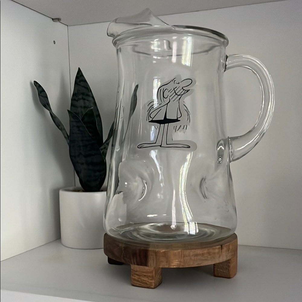 Vintage, Johnny Hart, BC Comics Glass Pitcher circa 1970s